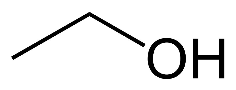 Molecular structure of ethanol (alcohol)